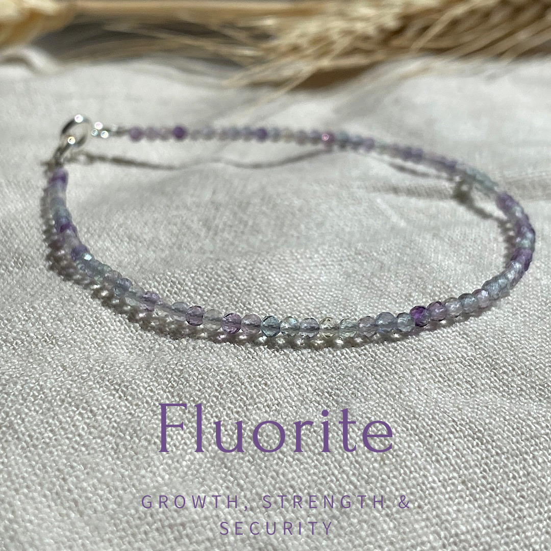 Gemstone beaded bracelet - Fluorite NM47