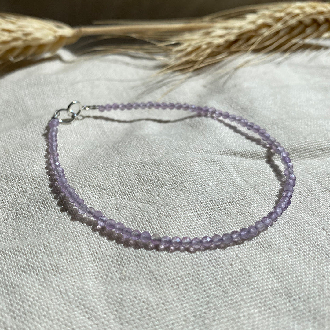Gemstone beaded bracelet - Amethyst - February birthstone NM47