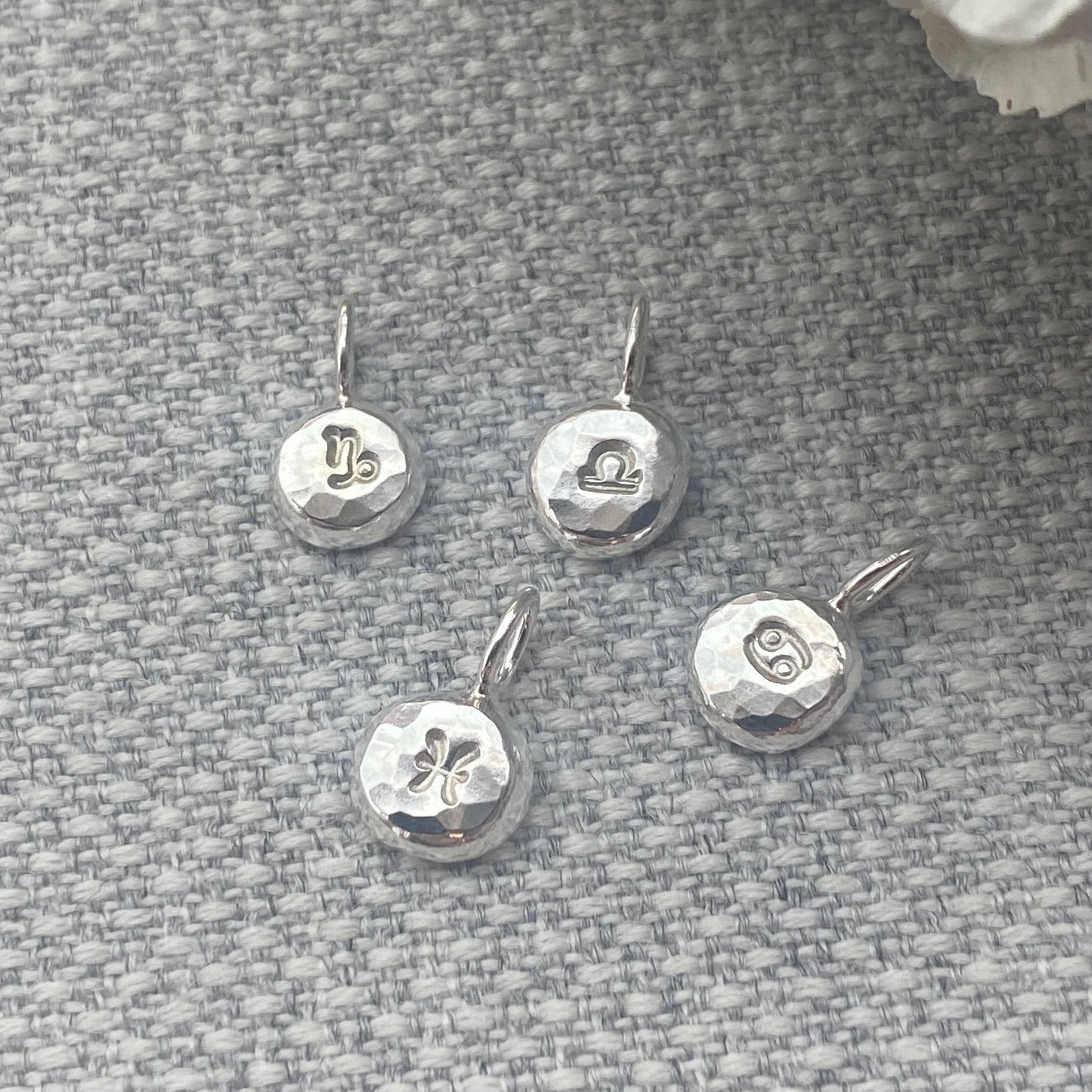 Horoscope pendant nugget. 100% solid recycled sterling silver NM47