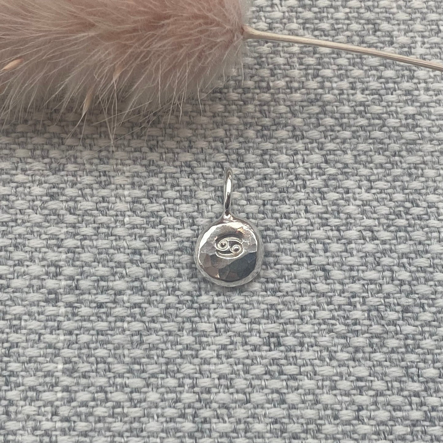 Horoscope pendant nugget. 100% solid recycled sterling silver NM47
