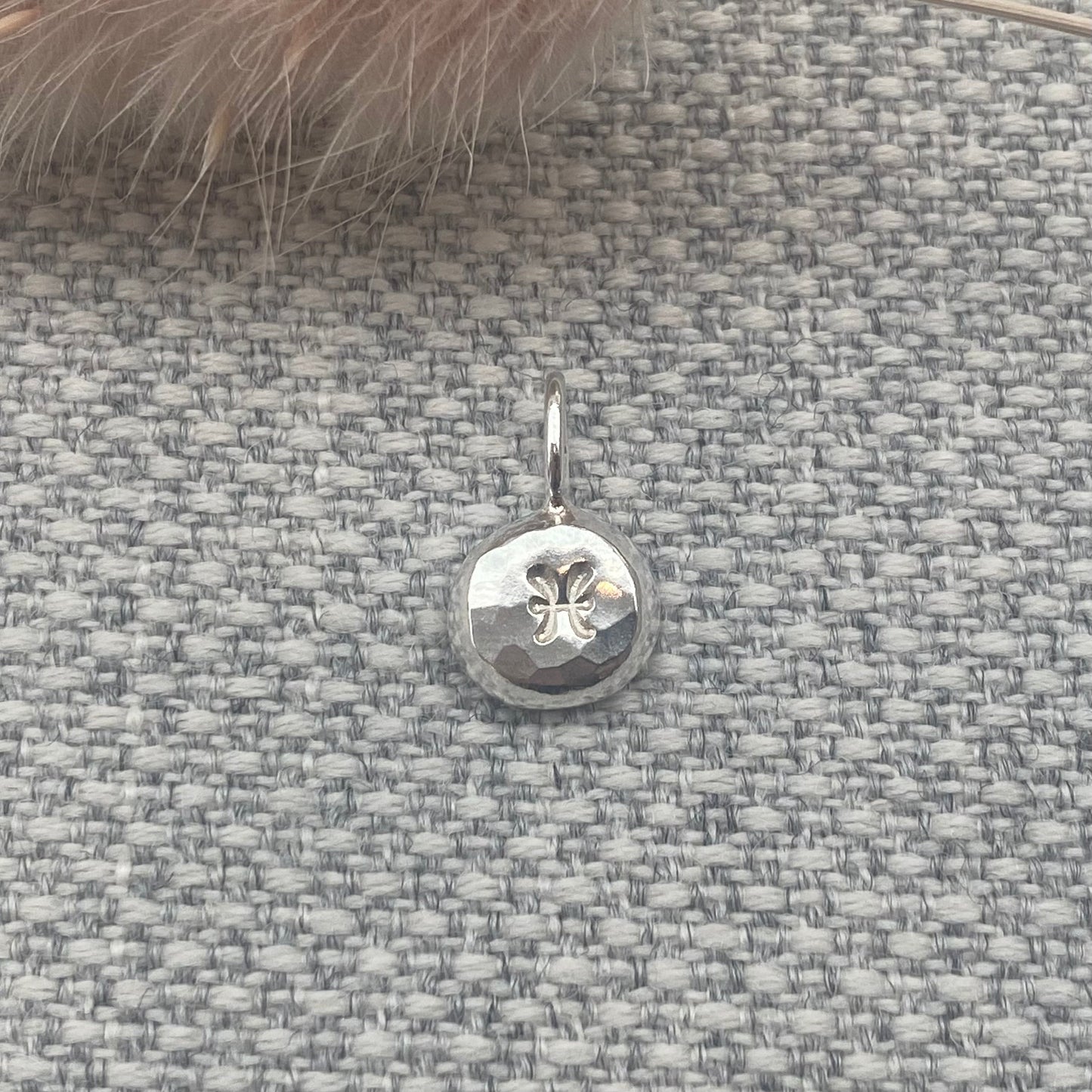 Horoscope pendant nugget. 100% solid recycled sterling silver NM47