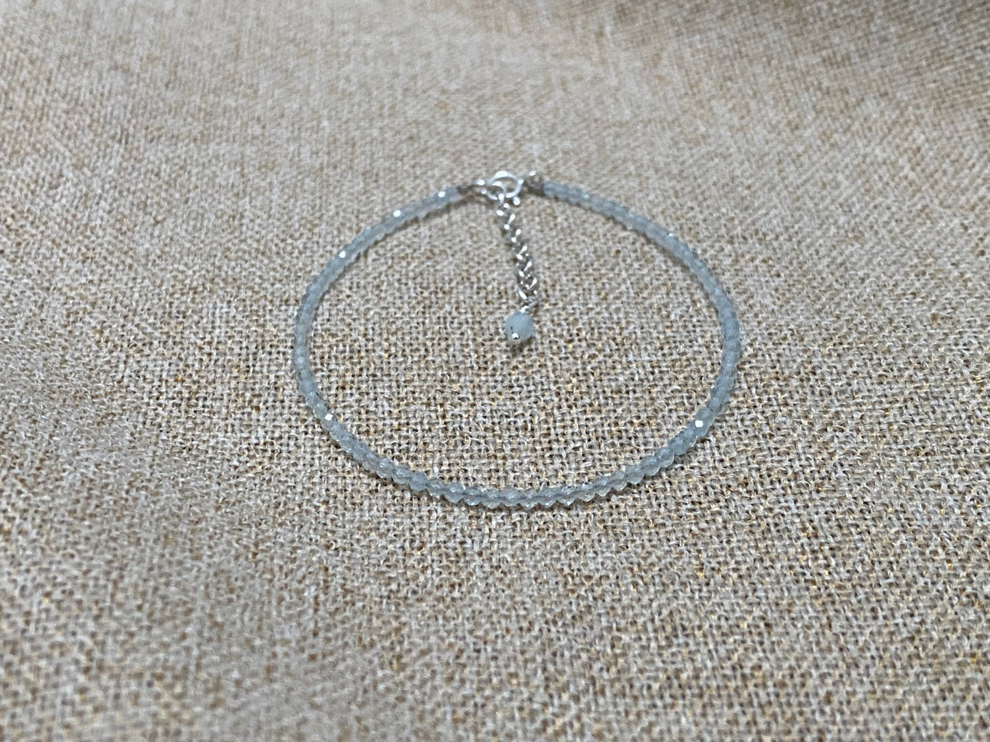 Gemstone beaded bracelet - Sky Blue Topaz - November Birthstone NM47