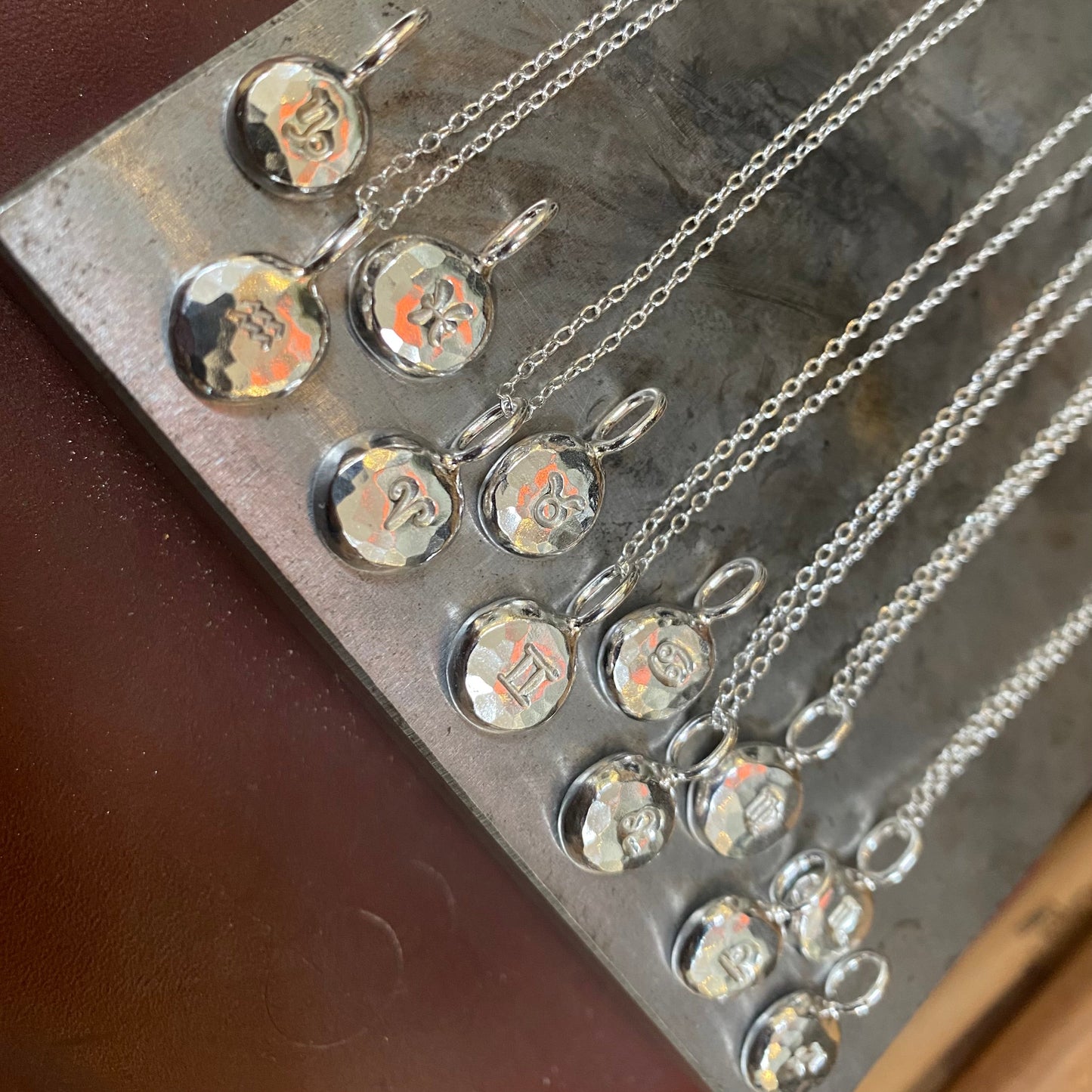 Horoscope pendant nugget. 100% solid recycled sterling silver NM47