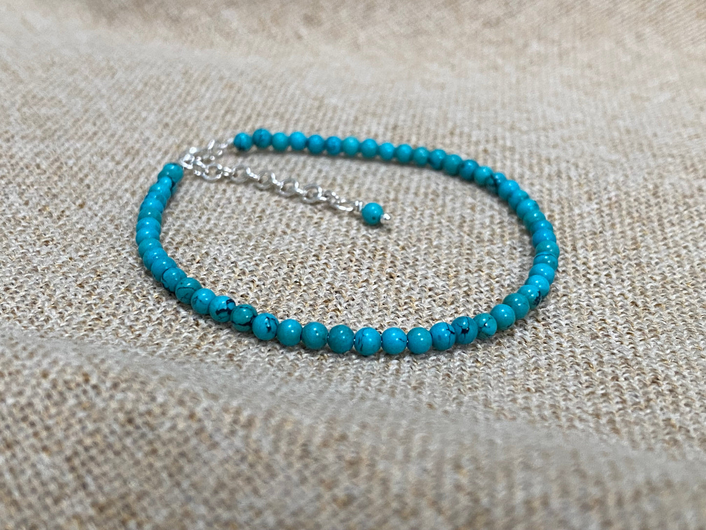 Gemstone beaded bracelet - Turquoise - December Birthstone NM47