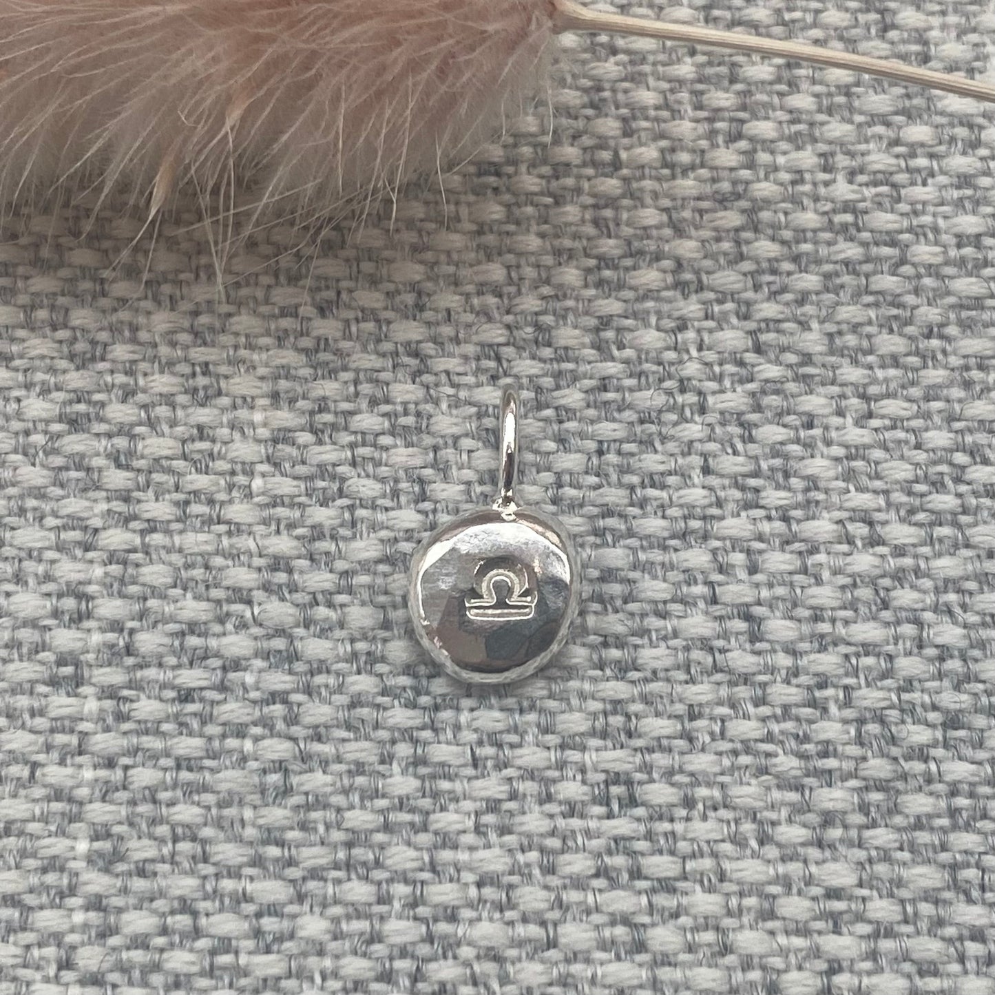 Horoscope pendant nugget. 100% solid recycled sterling silver NM47