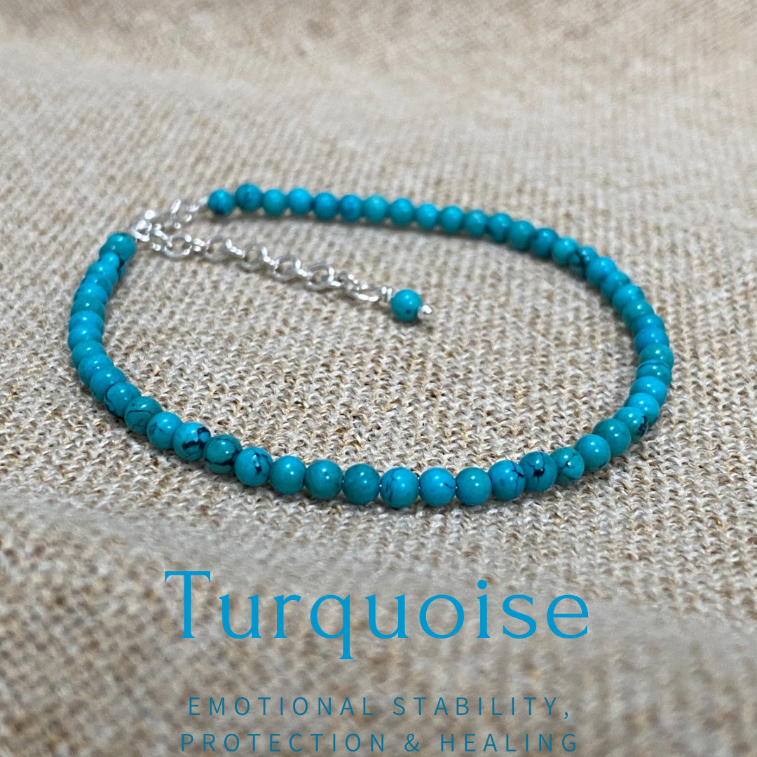 Gemstone beaded bracelet - Turquoise - December Birthstone NM47
