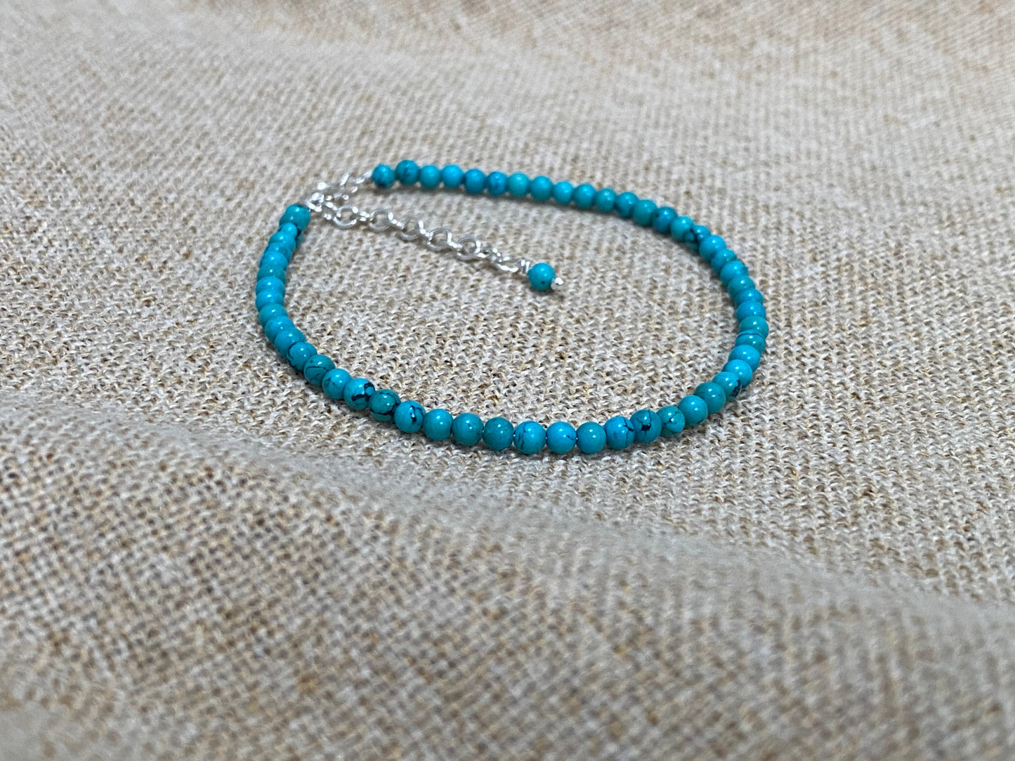 Gemstone beaded bracelet - Turquoise - December Birthstone NM47