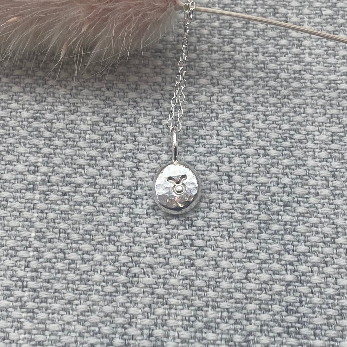 Horoscope pendant nugget. 100% solid recycled sterling silver NM47