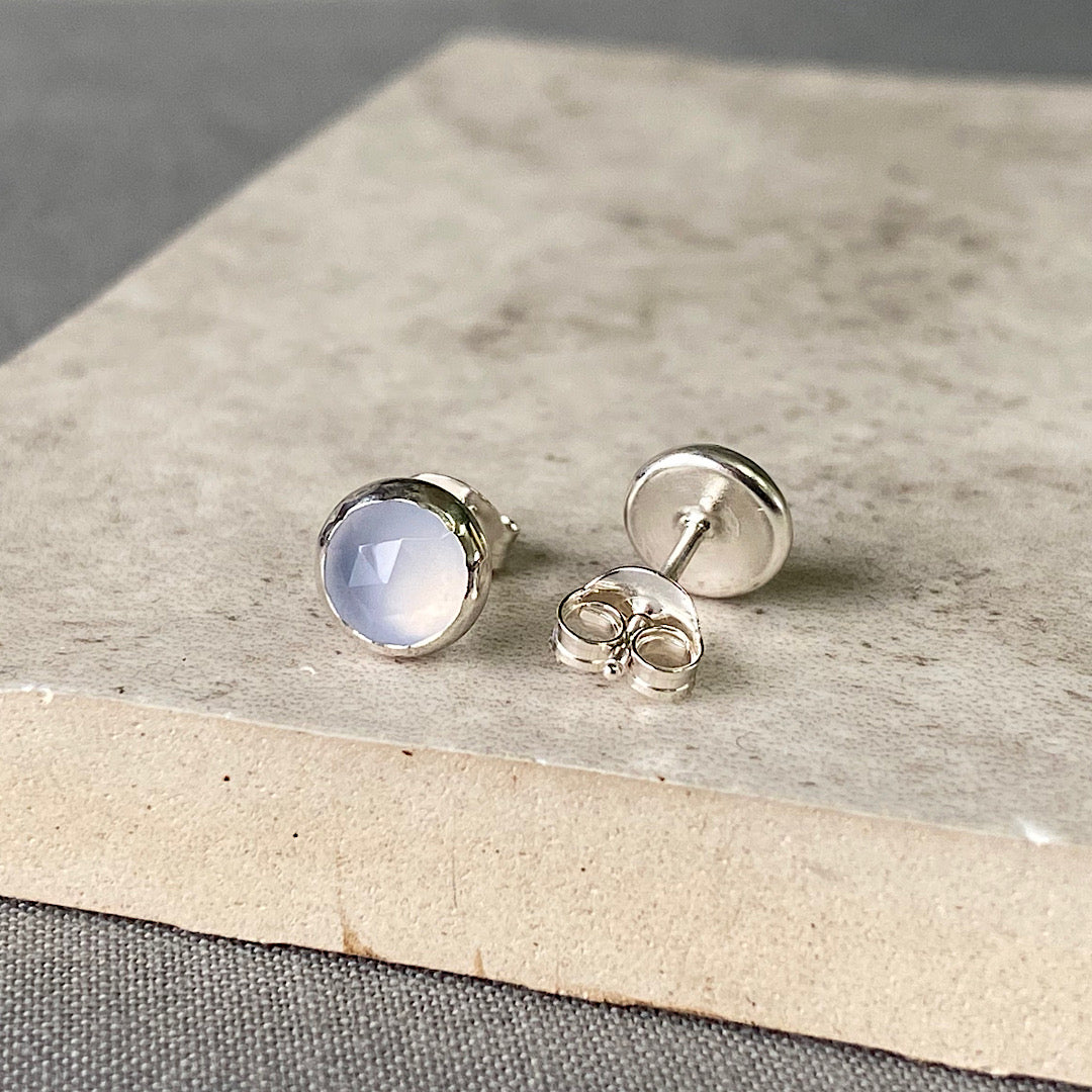 Natural Chalcedony Studs NM47