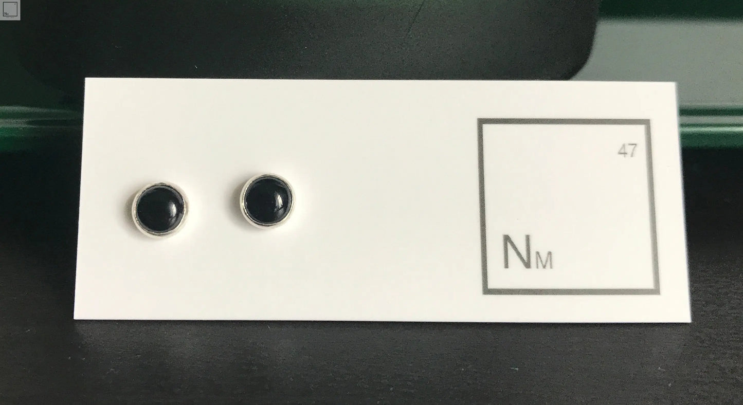 Black onyx stud earrings NM47