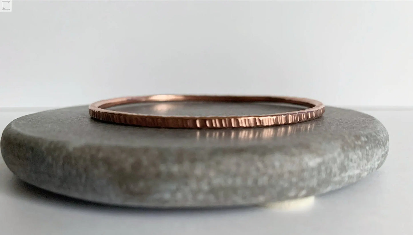 Copper bangle with heavy hammered texture - discontinued NM47