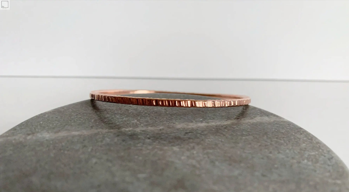 Copper bangle with heavy hammered texture - discontinued NM47