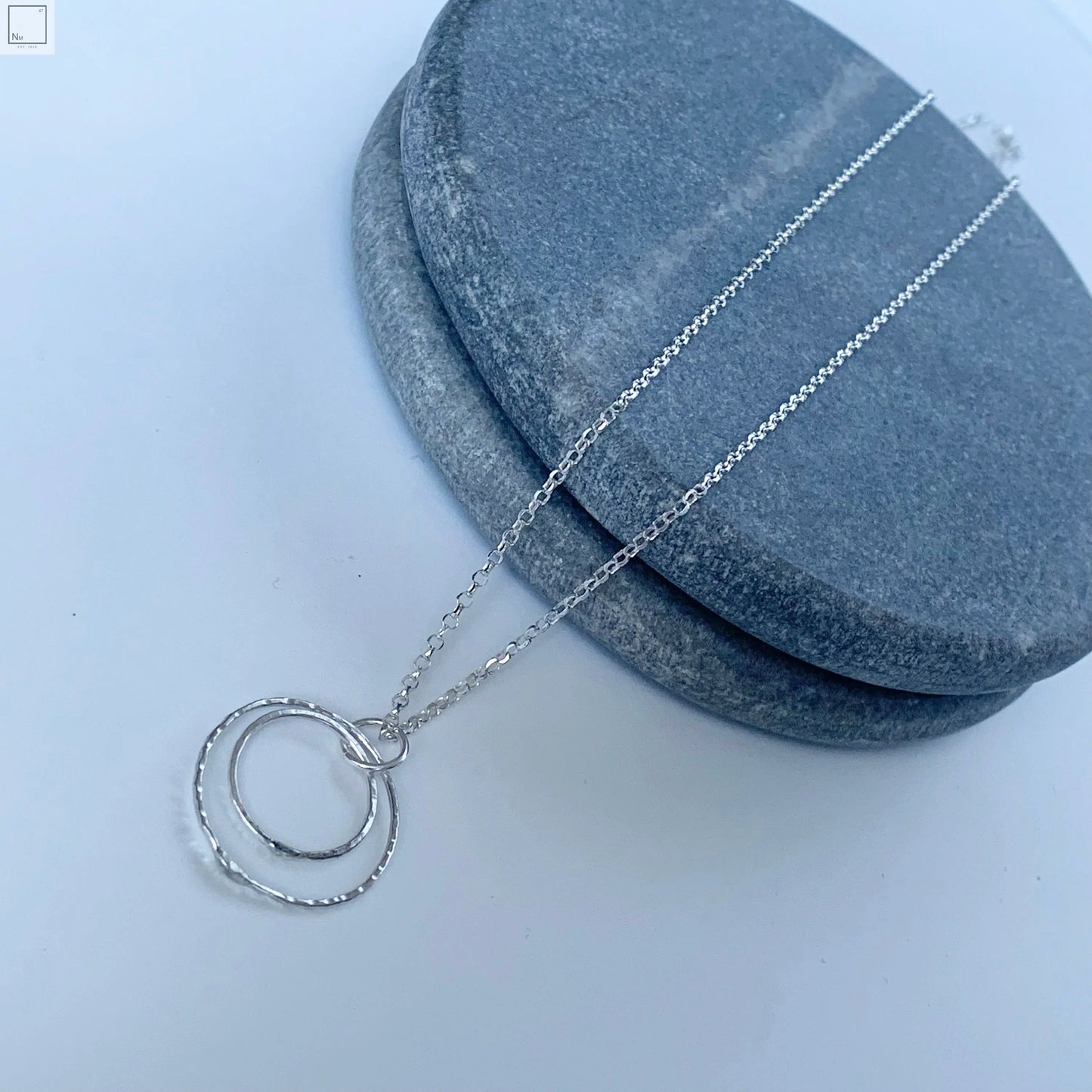 Mother daughter silver necklace NM47