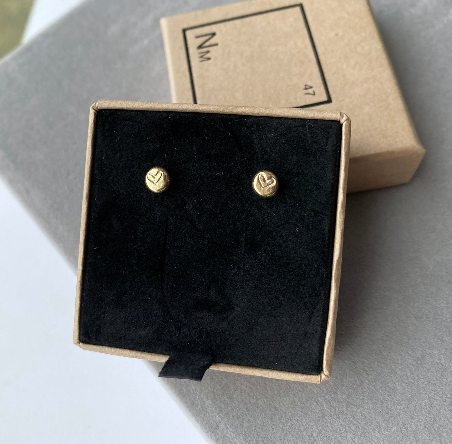 Solid 9ct yellow gold nugget necklace - heart NM47