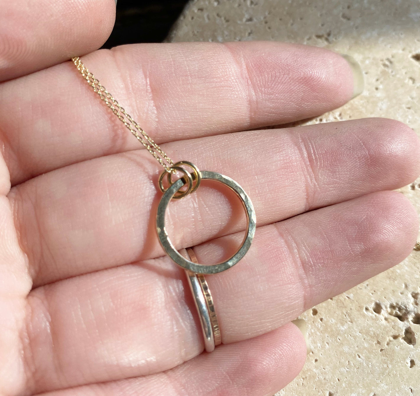 Solid 9ct Yellow Gold Hoop Necklace NM47