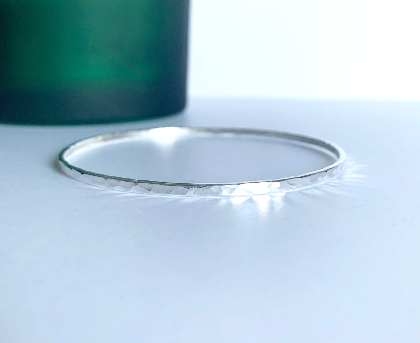 Sterling silver textured bangle ‘shimmer’ NM47