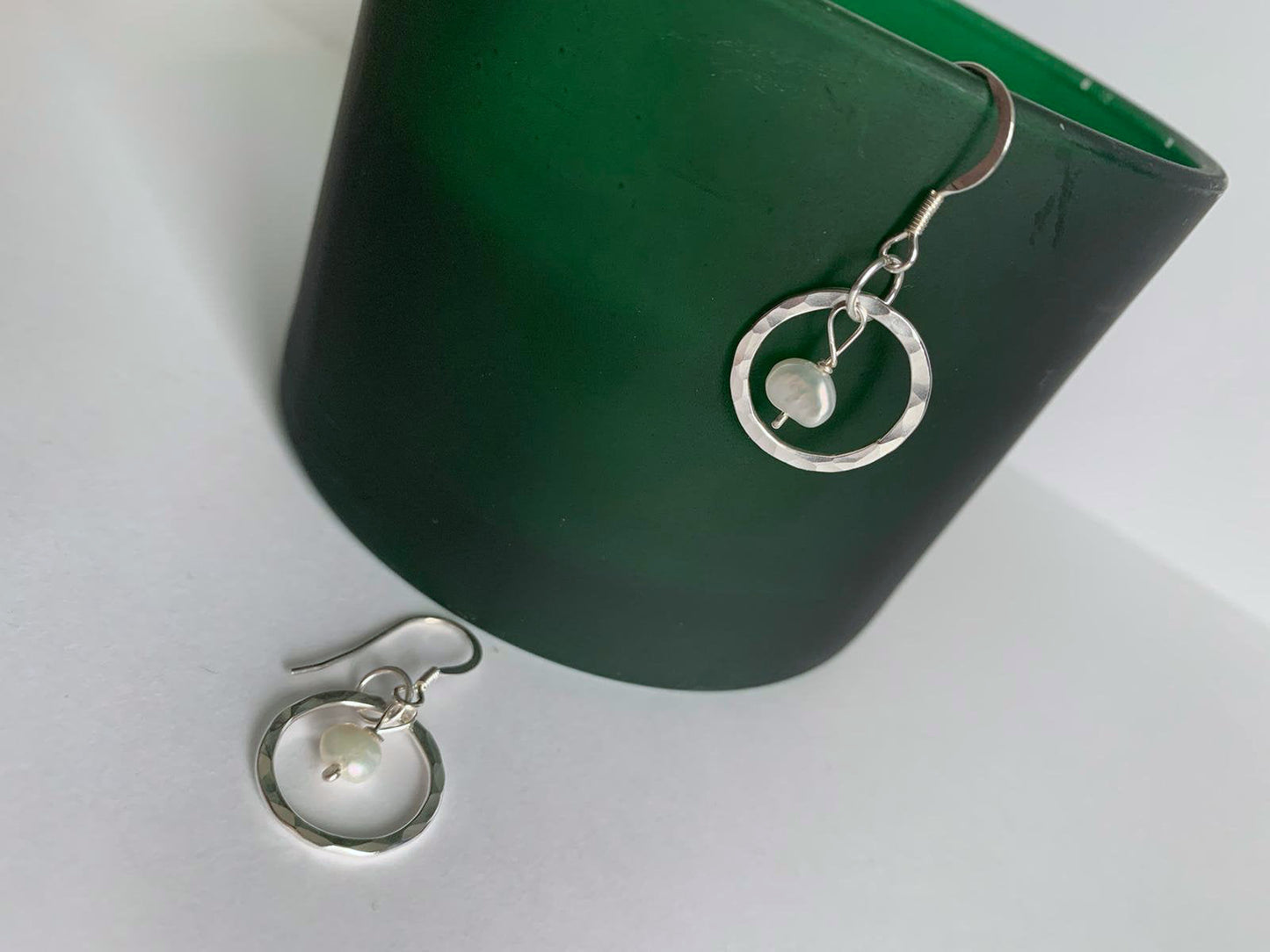 Pearl and silver earrings NM47