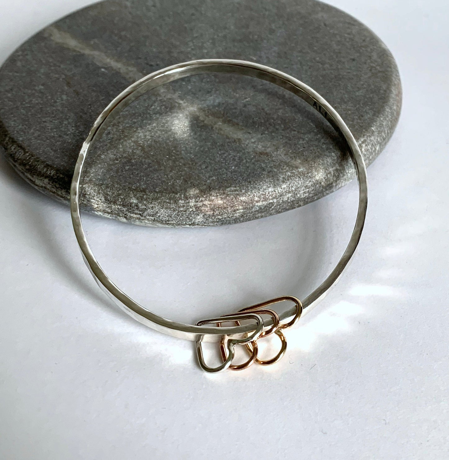 Made to Order - Sterling silver heart bangle NM47