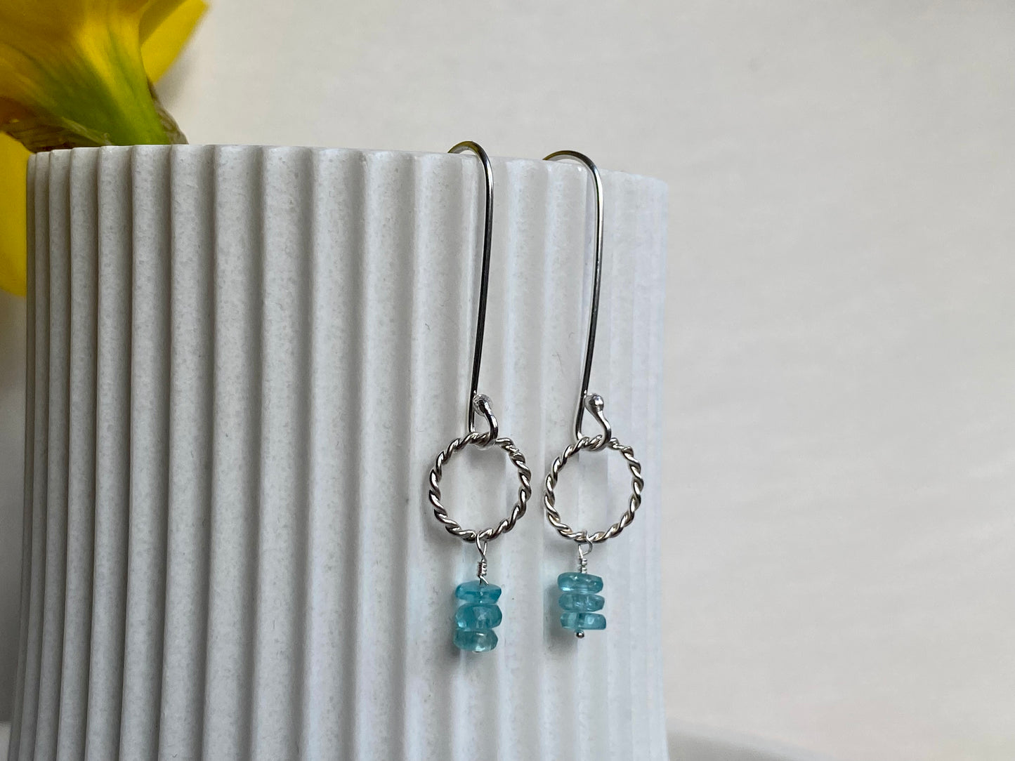 Apatite 'feeling blue' drop earrings NM47
