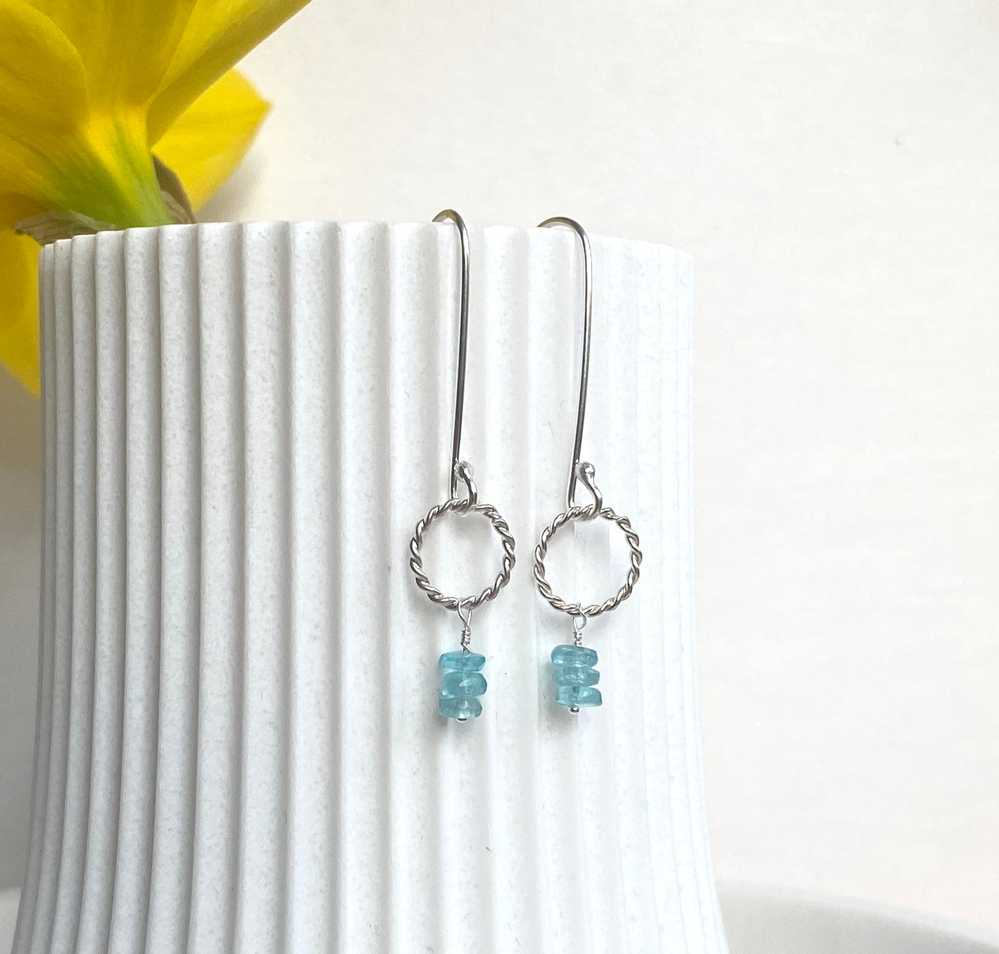 Apatite 'feeling blue' drop earrings NM47