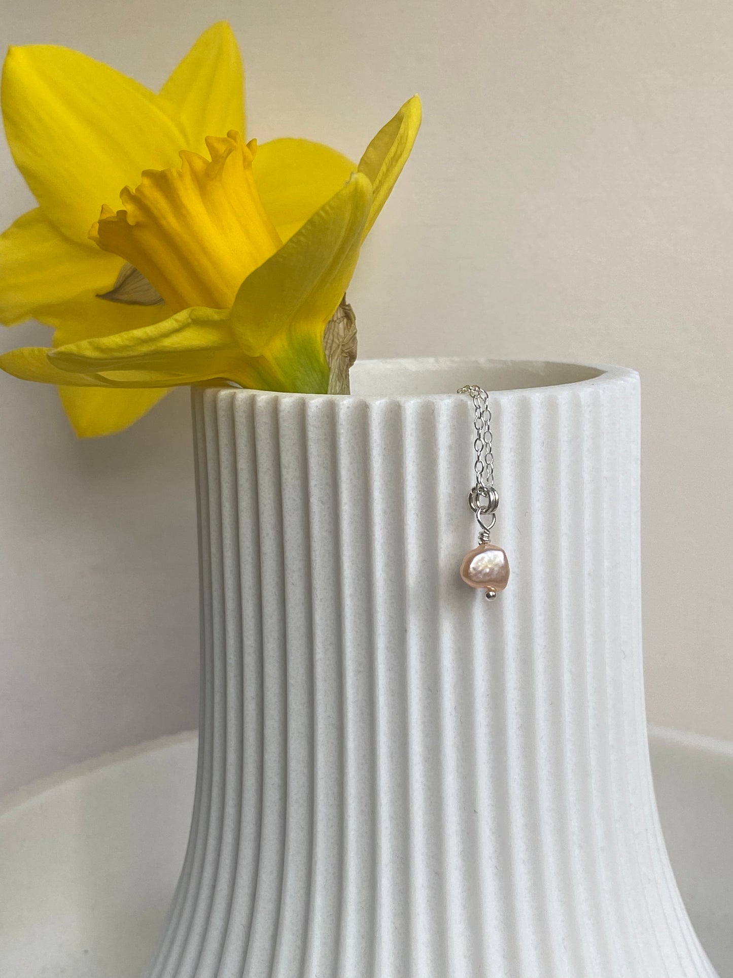 Peach Pearl necklace NM47