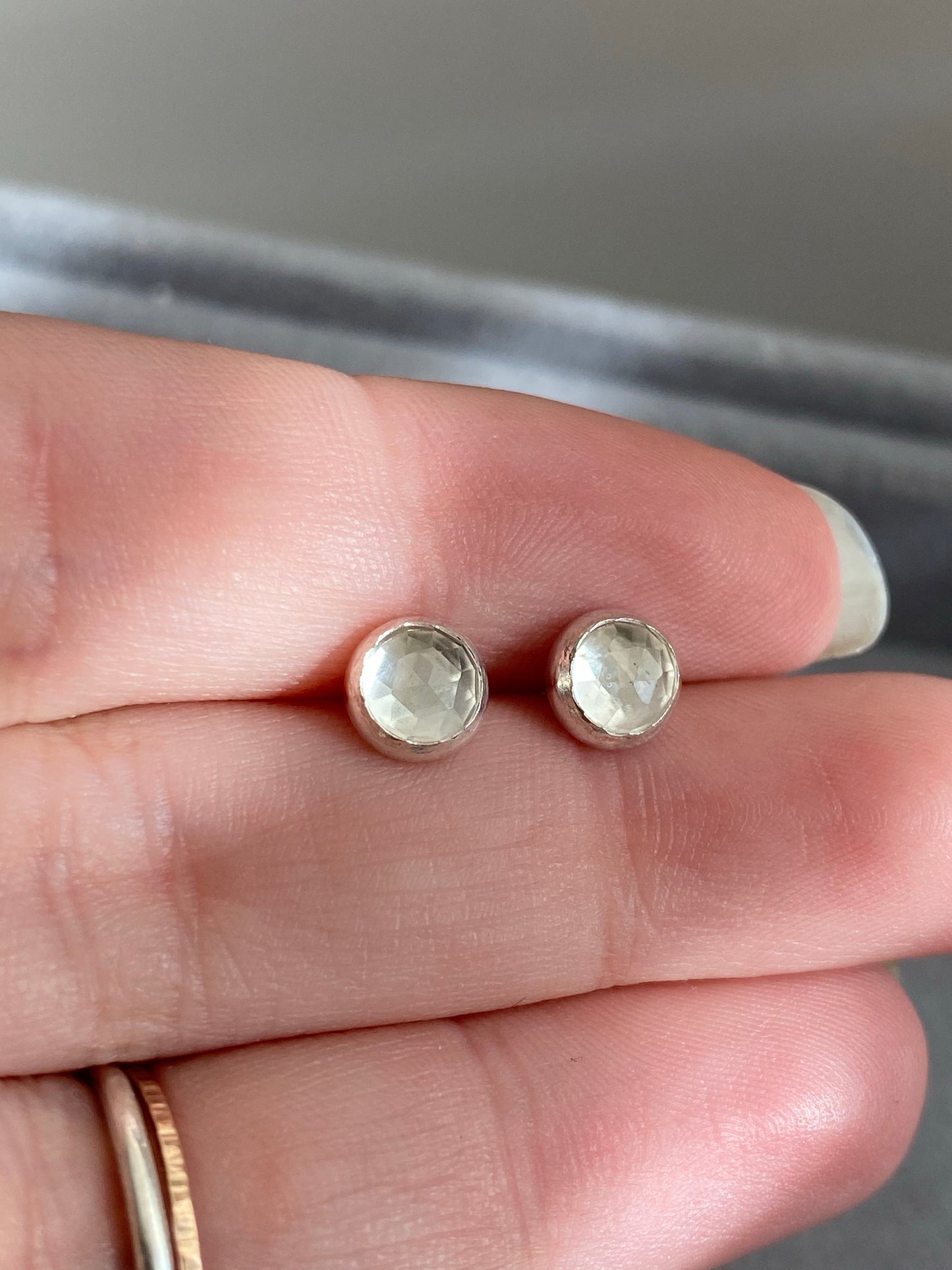 White Topaz studs NM47