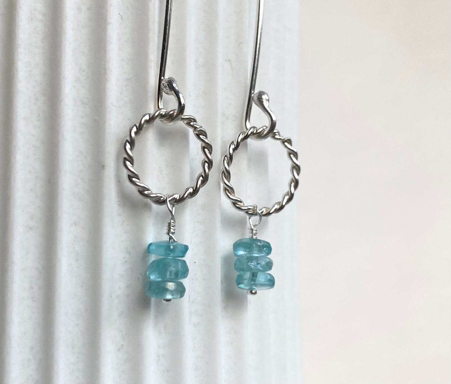 Apatite 'feeling blue' drop earrings NM47