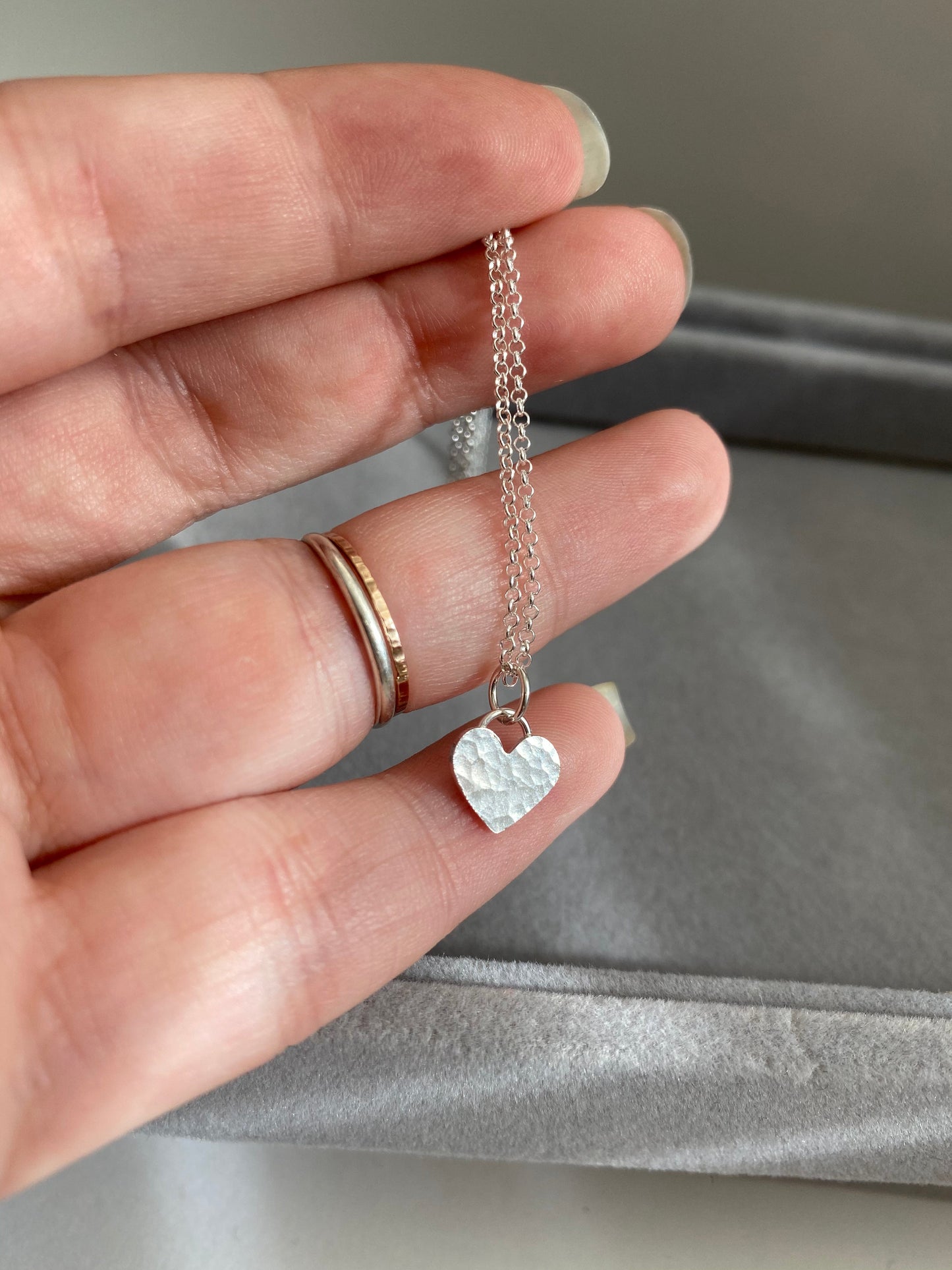 Sterling silver heart necklace -mini NM47