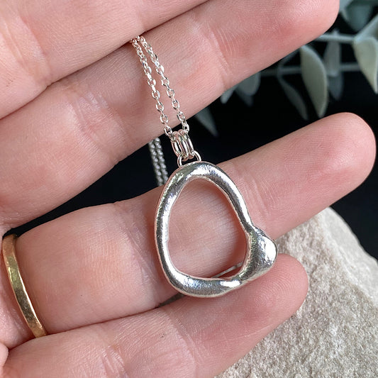Molten silver necklace - design 3.