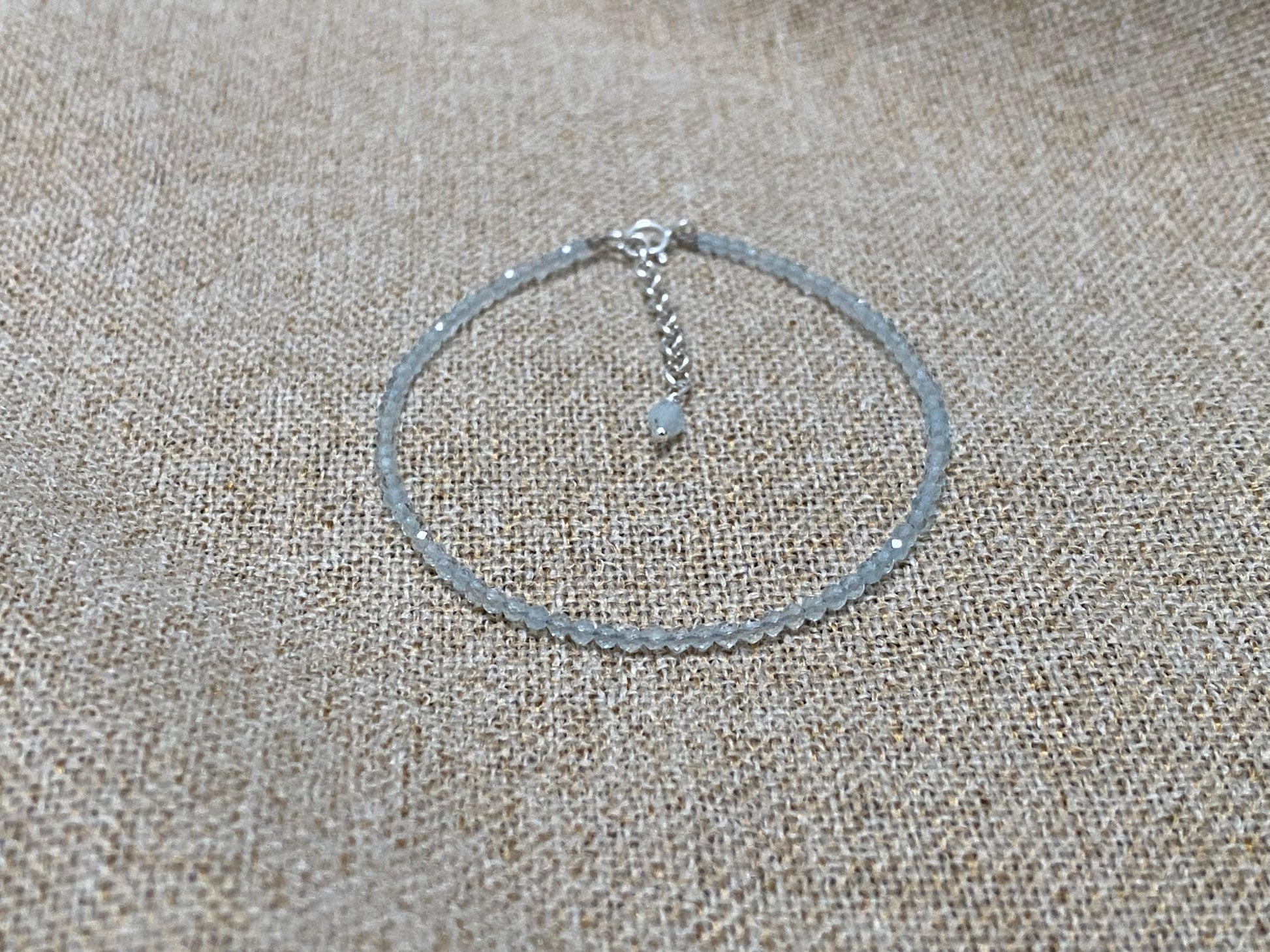Gemstone beaded bracelet - Sky Blue Topaz - November Birthstone NM47