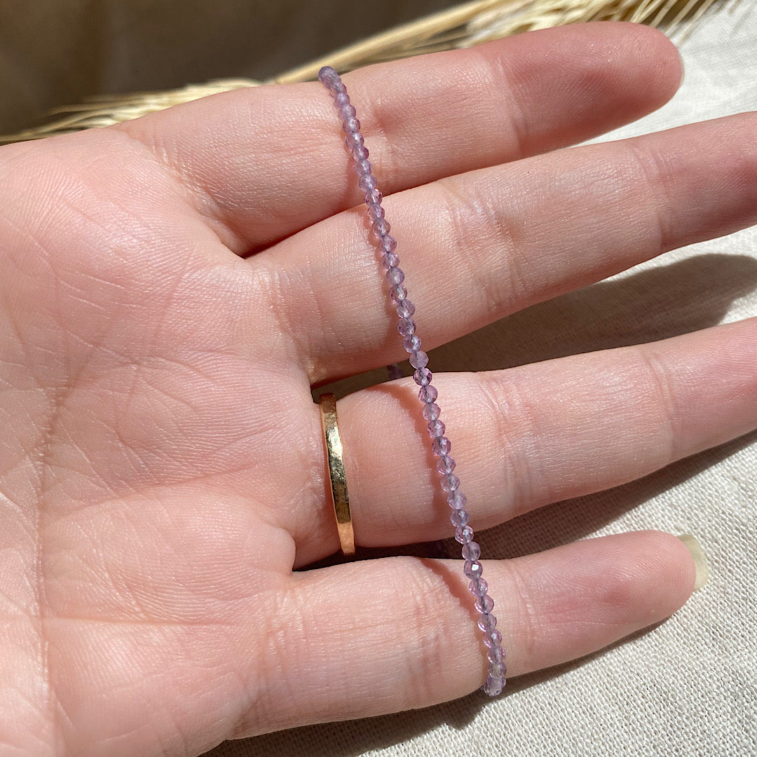 Gemstone beaded bracelet - Amethyst - February birthstone NM47
