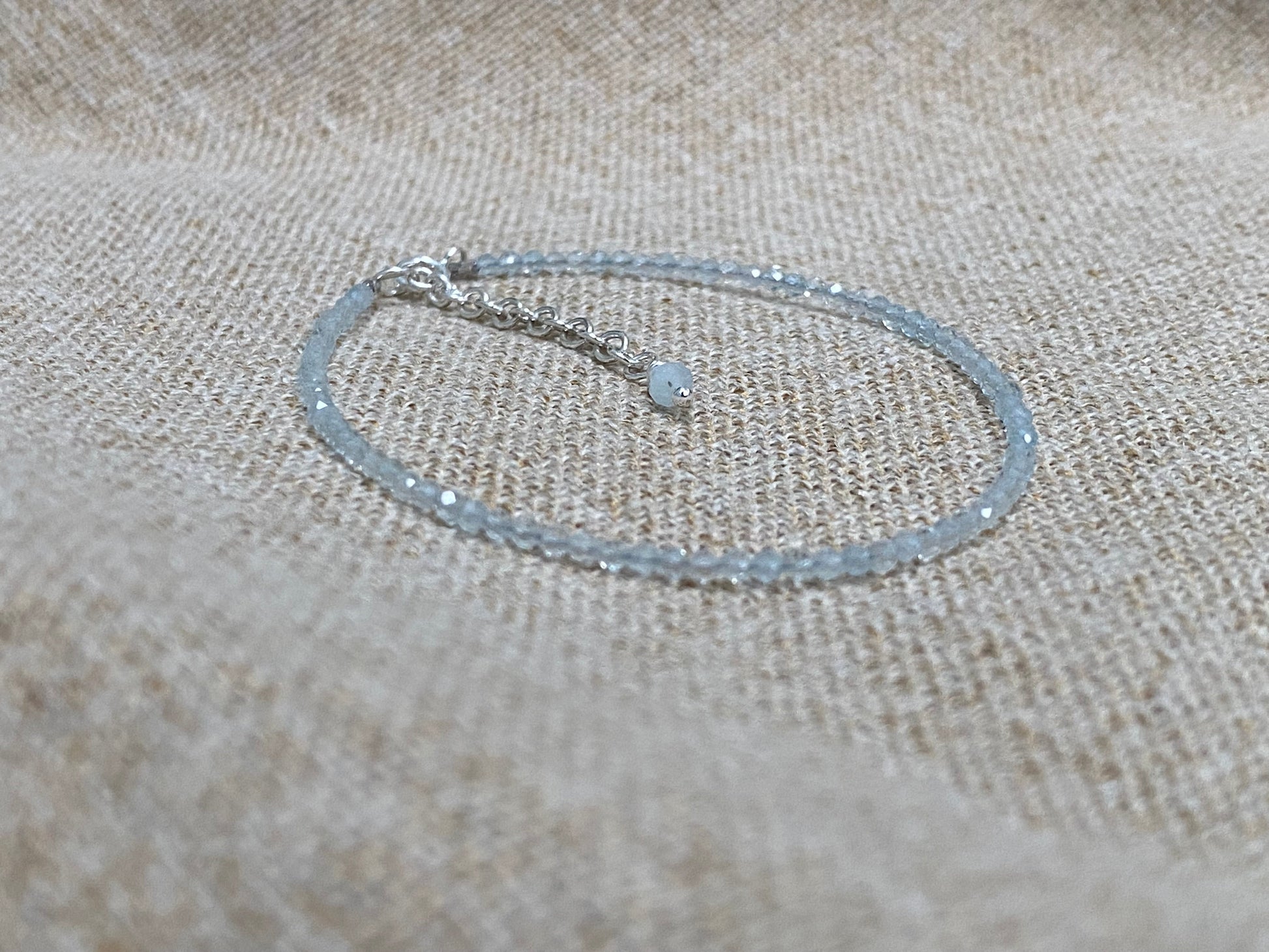 Gemstone beaded bracelet - Sky Blue Topaz - November Birthstone NM47