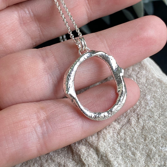 Molten silver necklace - design 2.