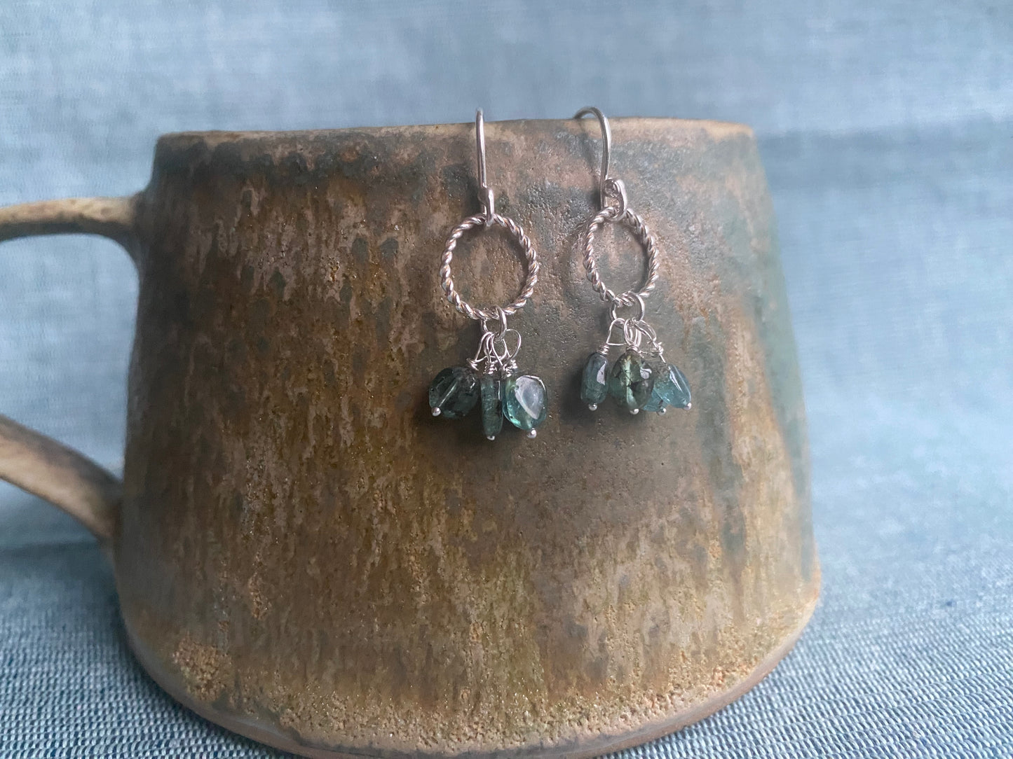 One of a kind - Sea green tourmaline earrings