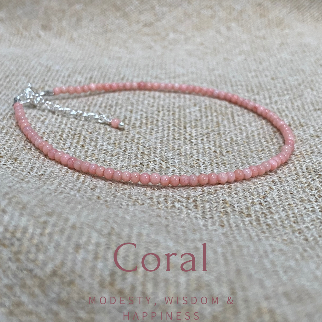 Gemstone beaded bracelet - Coral NM47