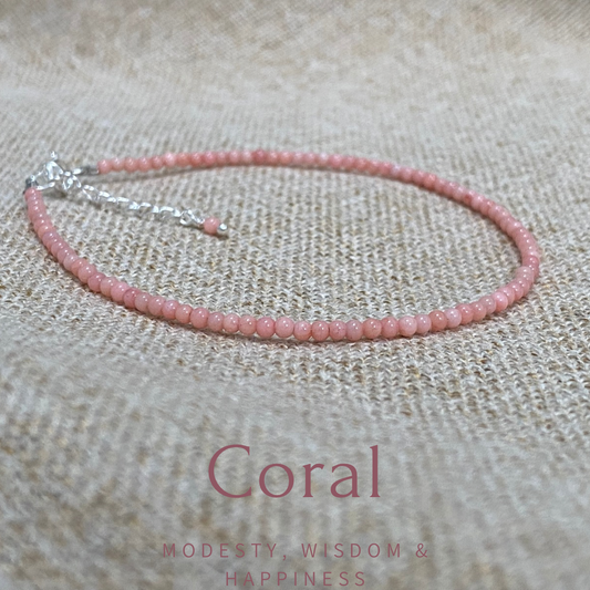 Gemstone beaded bracelet - Coral NM47