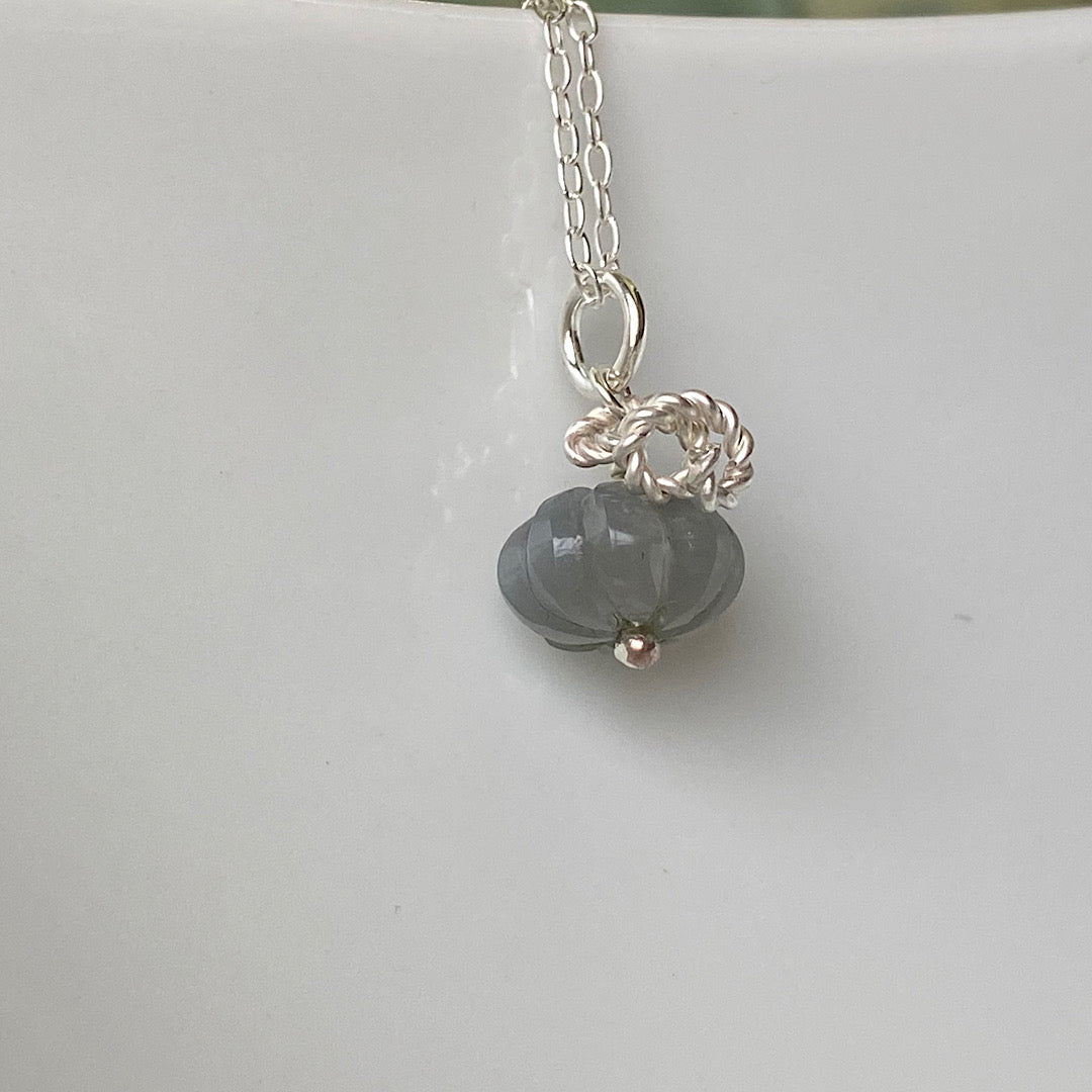 Pumpkin necklace - hand carved crystal charms NM47