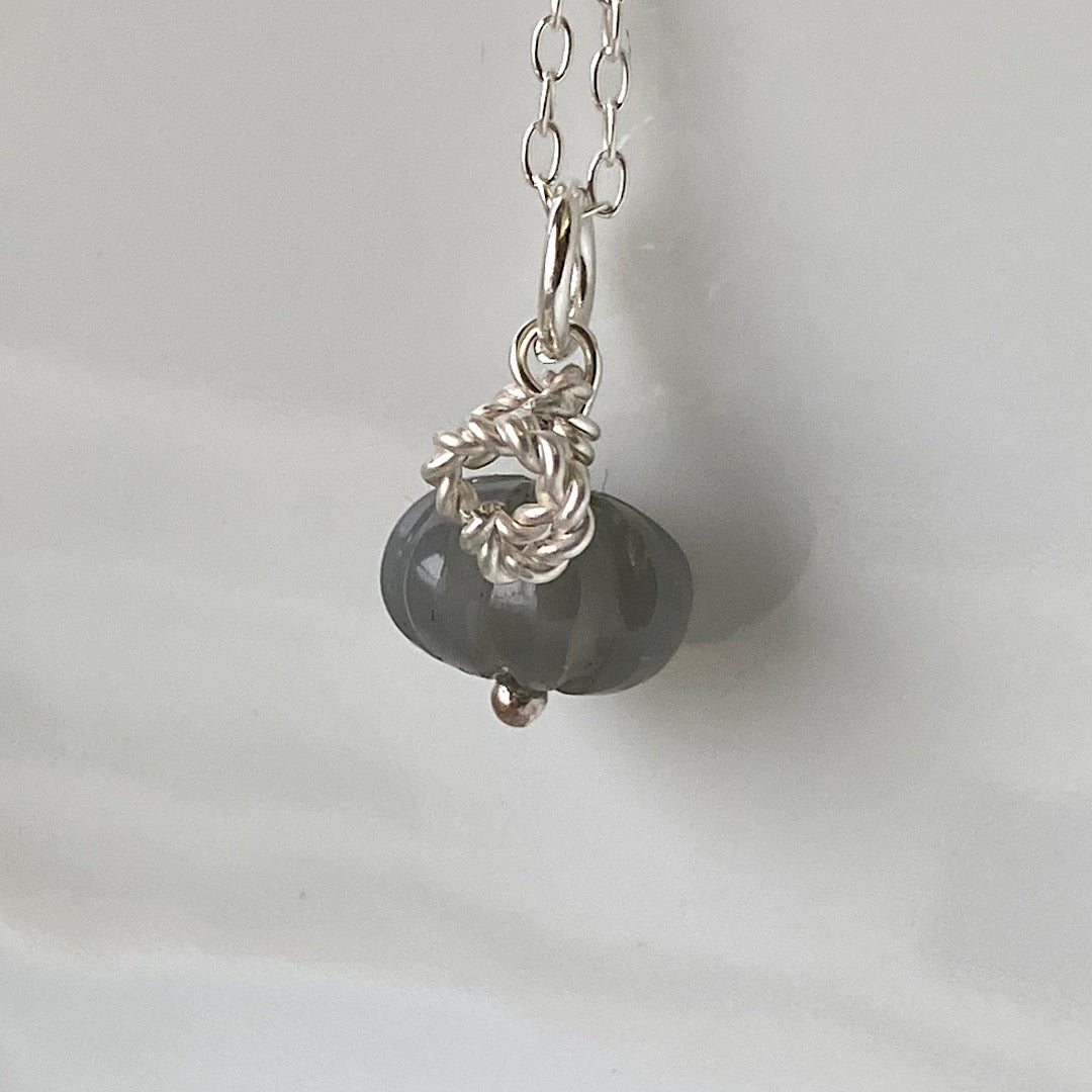 Pumpkin necklace - hand carved crystal charms NM47