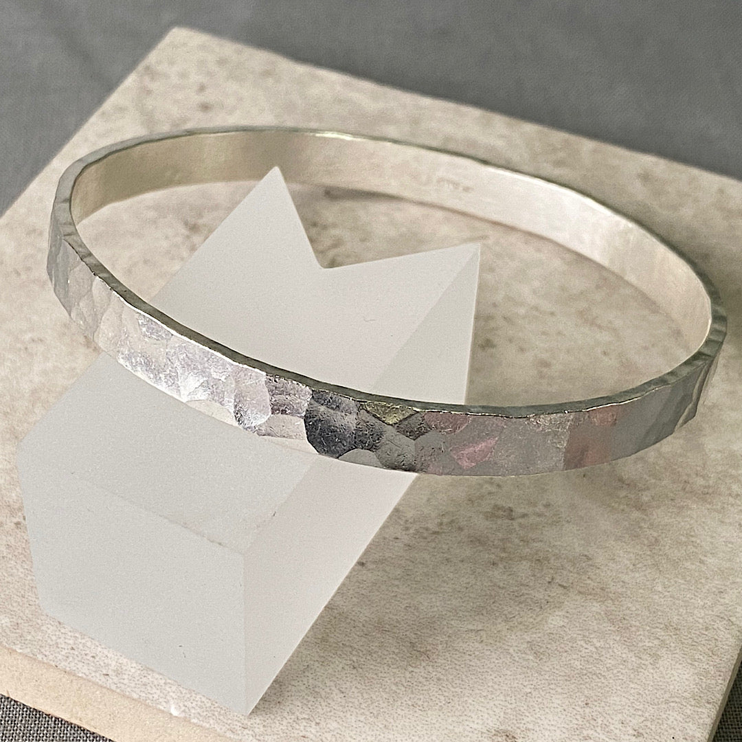 XL Chunky Solid Silver Bangle NM47