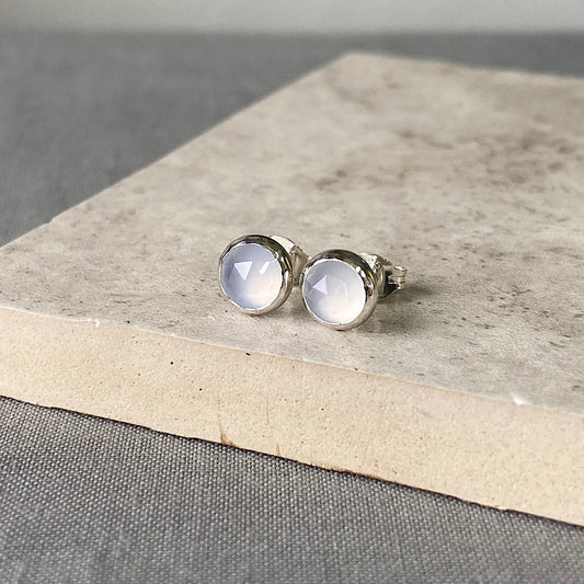 Natural Chalcedony Studs NM47