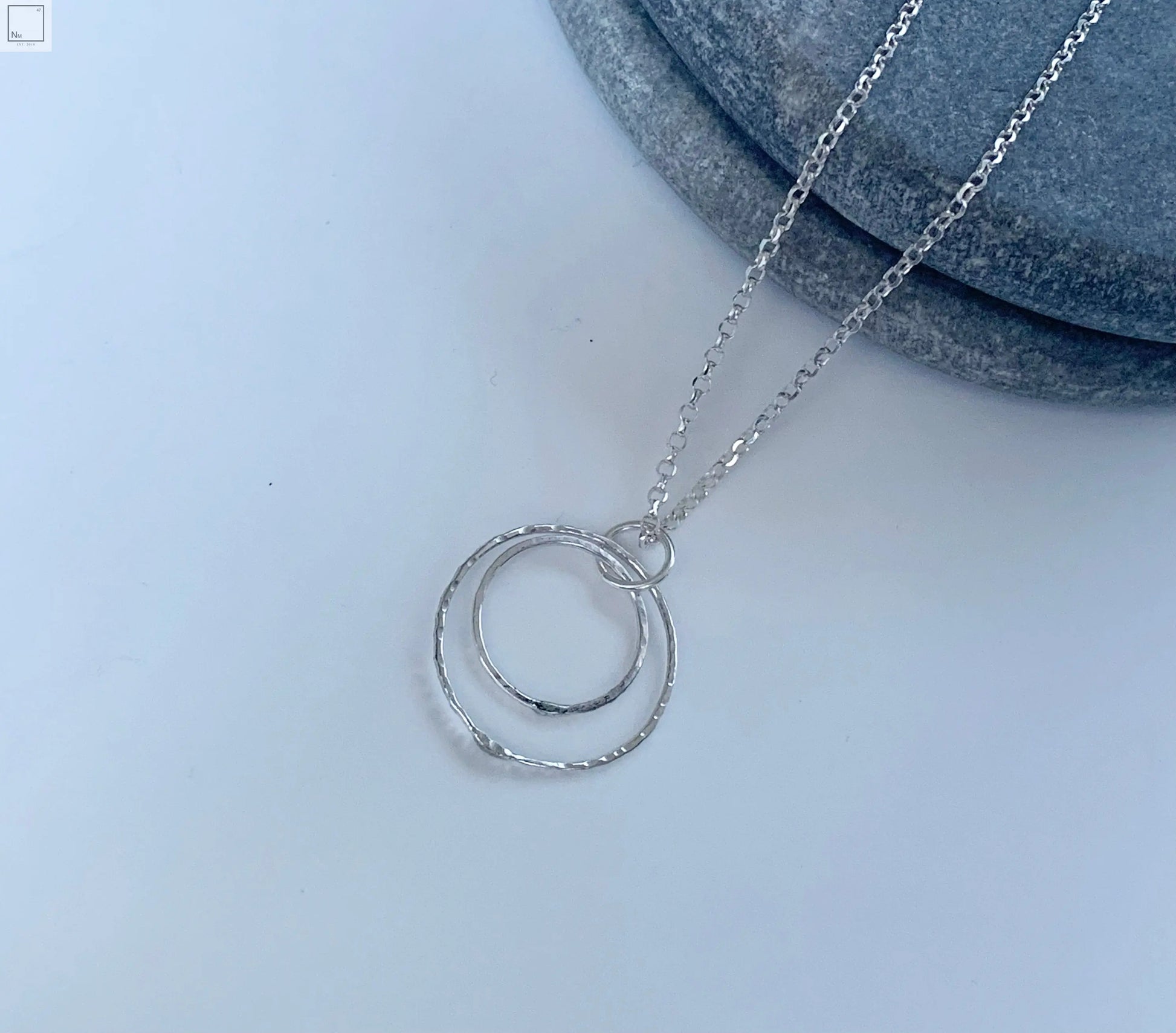 Mother daughter silver necklace NM47