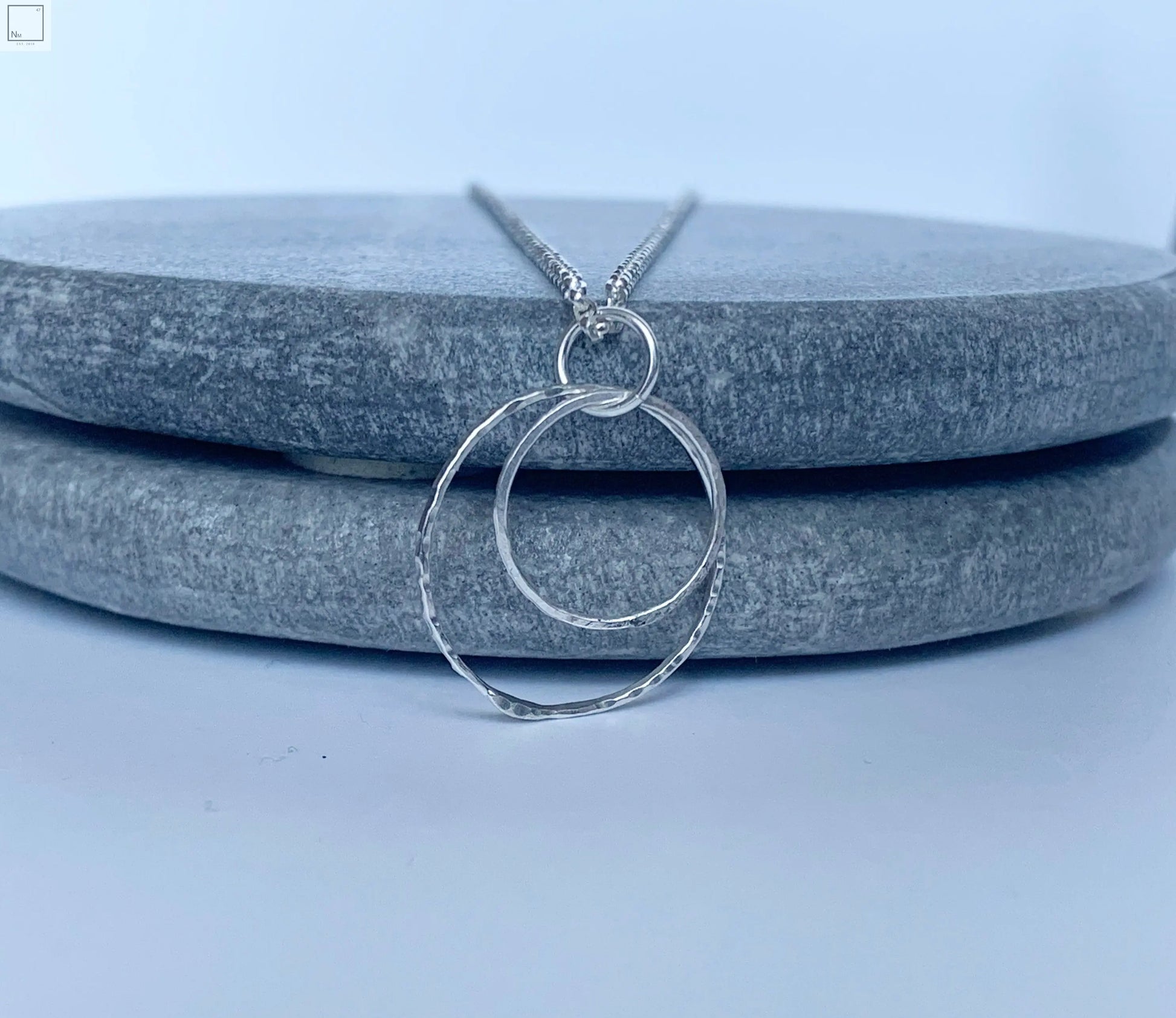 Mother daughter silver necklace NM47