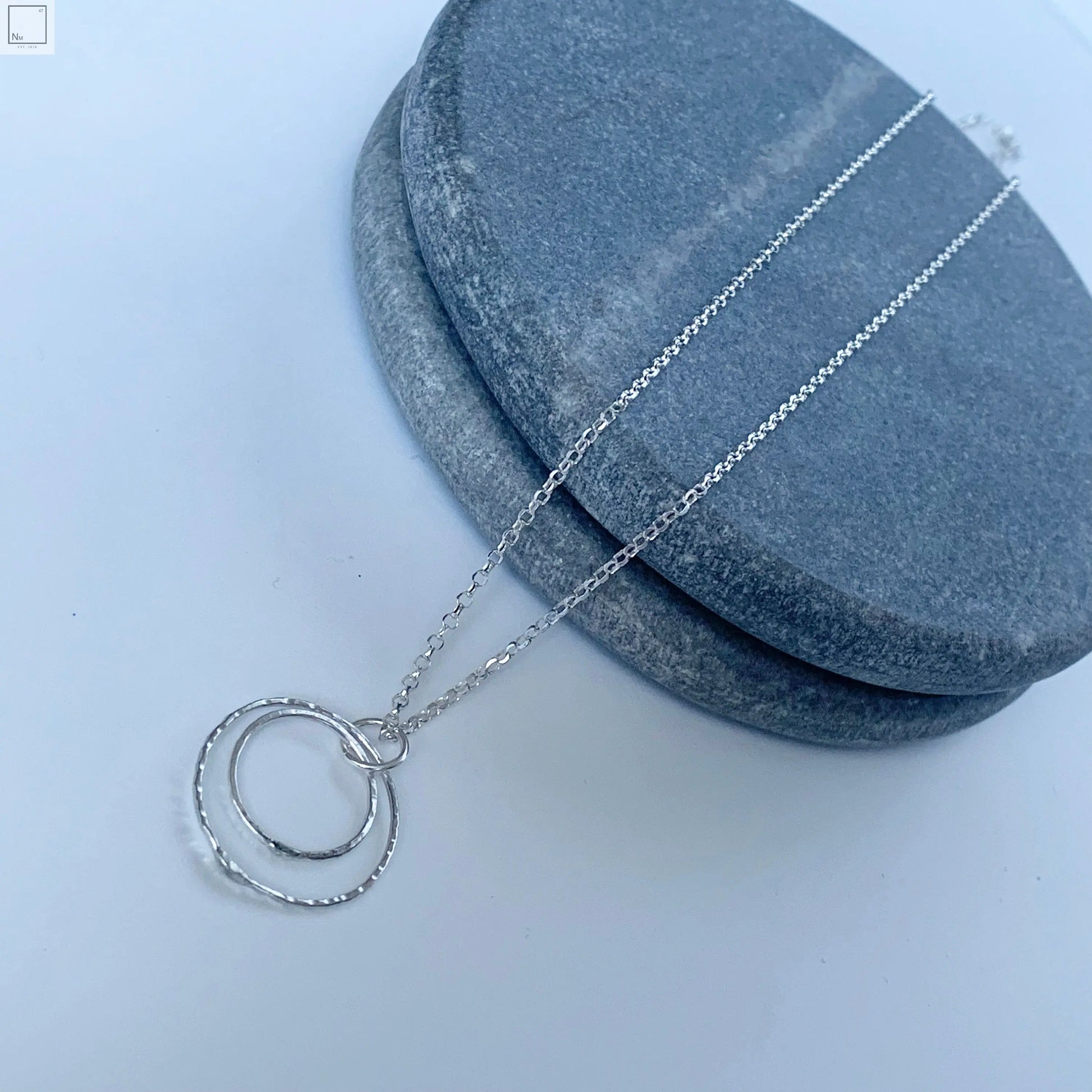 Mother daughter silver necklace NM47