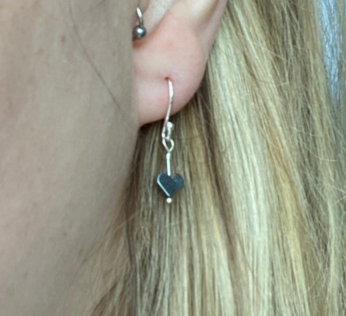 Hematite Heart earrings