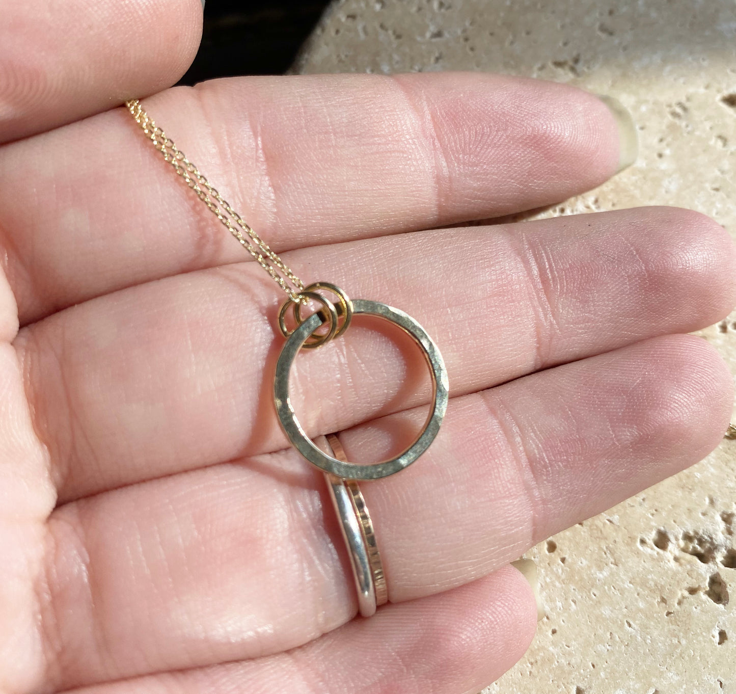 Solid 9ct Yellow Gold Hoop Necklace