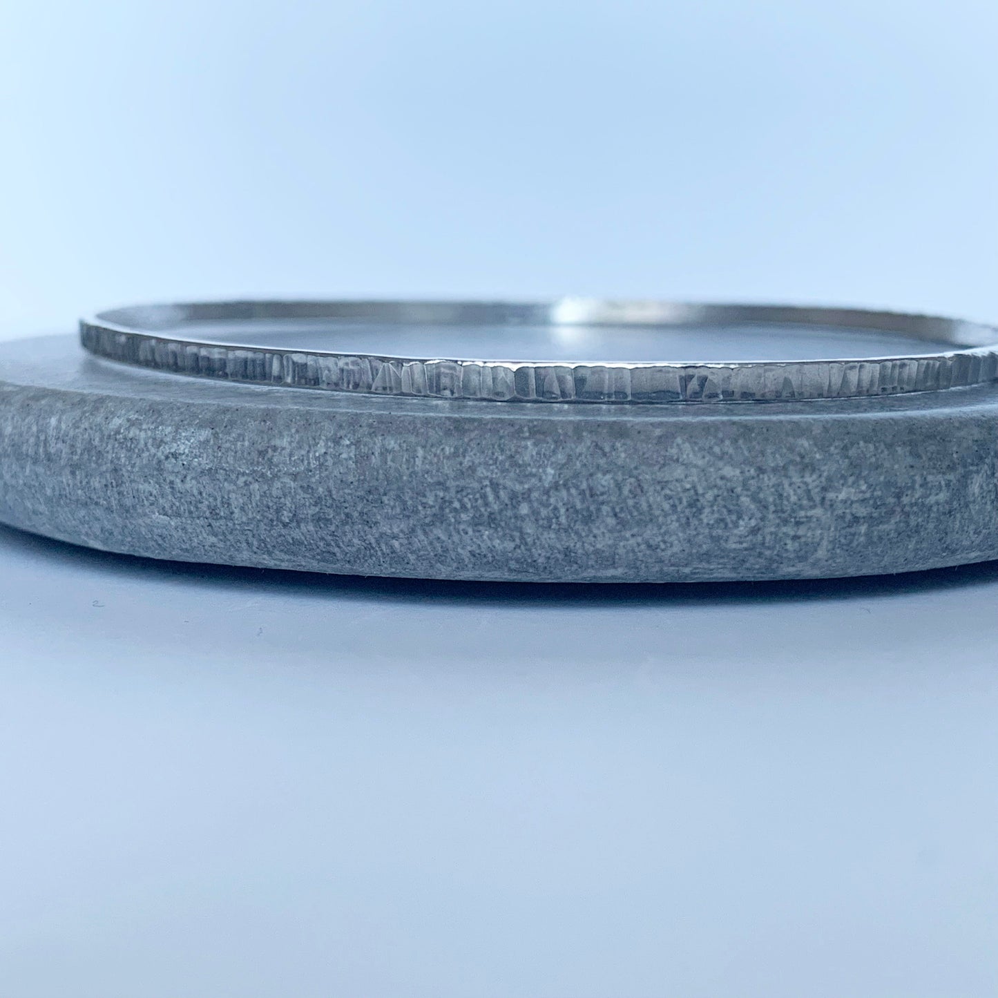 Sterling silver textured bangle ‘linear’