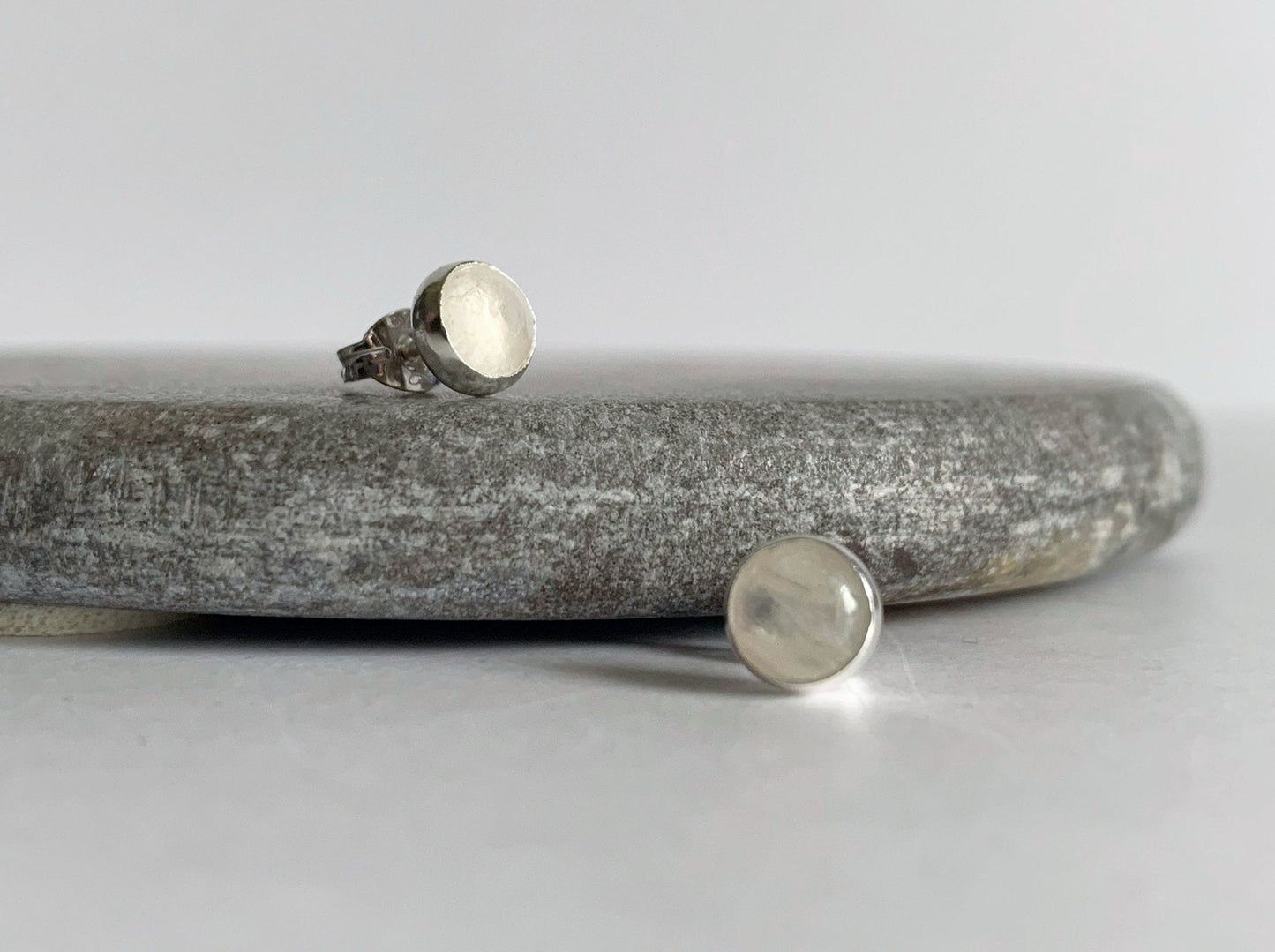 White Moonstone studs NM47