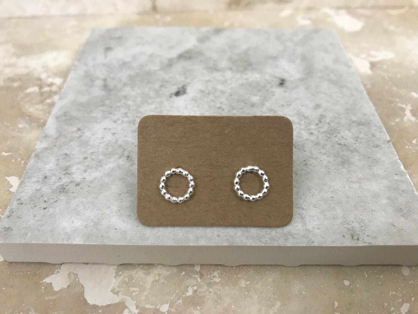 Simple beaded studs - flowery