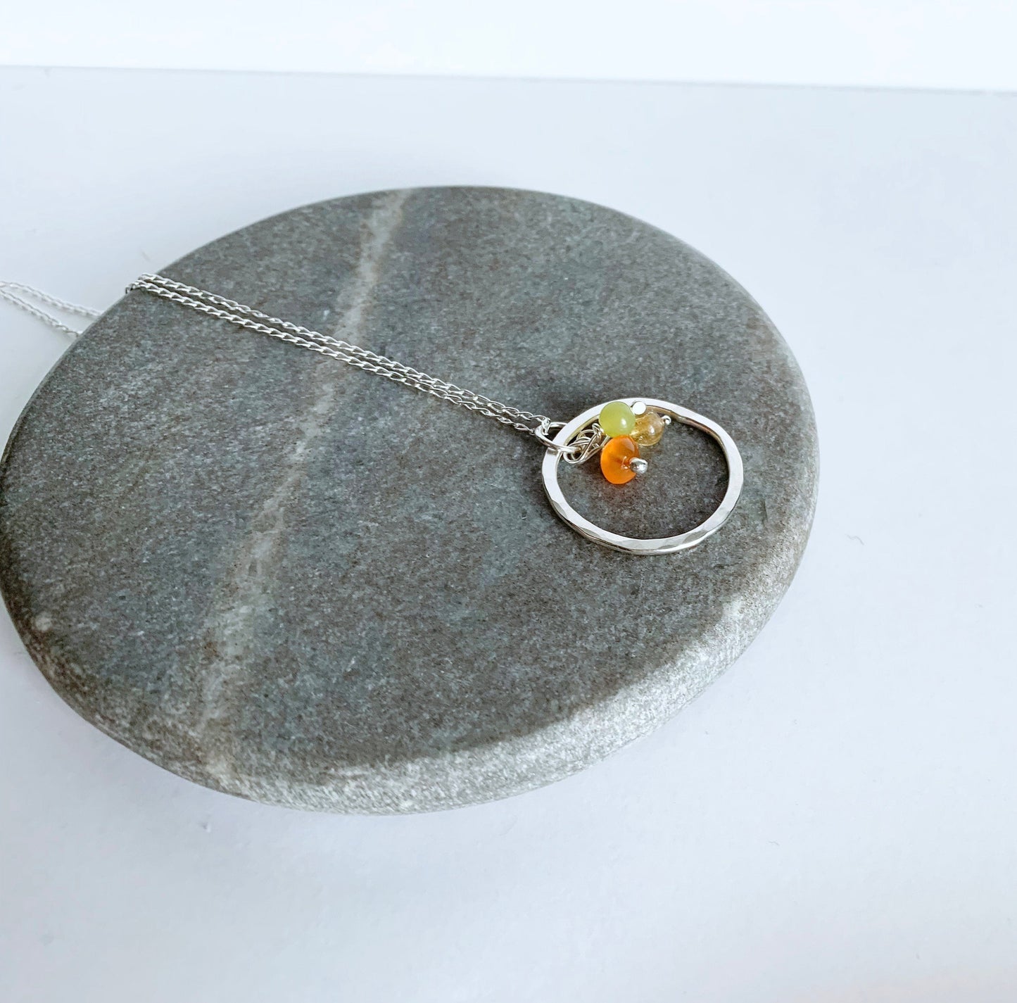 November Birthstone - Sunshine Necklace - Carnelian, Lemon Jasper and Citrine