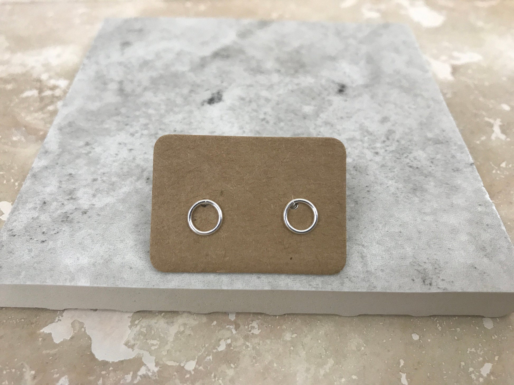Simple silver circle earrings NM47